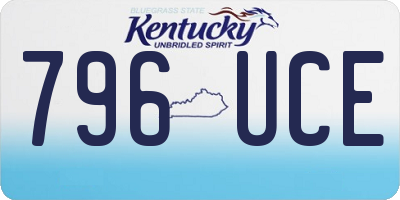 KY license plate 796UCE