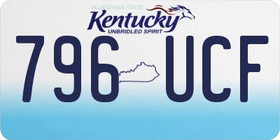KY license plate 796UCF