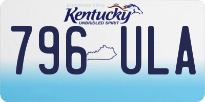 KY license plate 796ULA