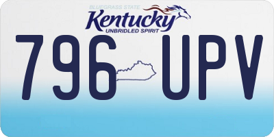 KY license plate 796UPV