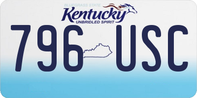 KY license plate 796USC
