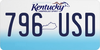 KY license plate 796USD