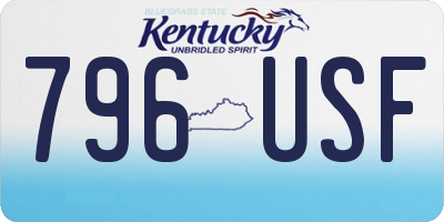 KY license plate 796USF
