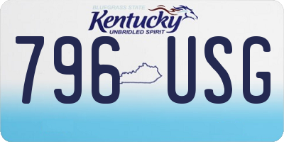 KY license plate 796USG