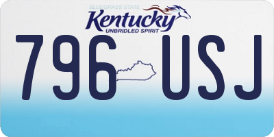 KY license plate 796USJ