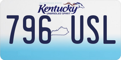 KY license plate 796USL
