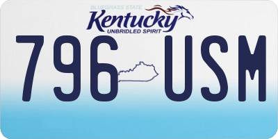 KY license plate 796USM