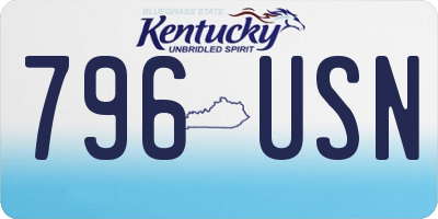 KY license plate 796USN