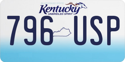 KY license plate 796USP