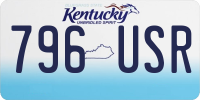 KY license plate 796USR
