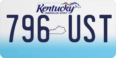 KY license plate 796UST