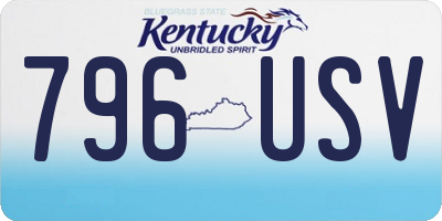 KY license plate 796USV