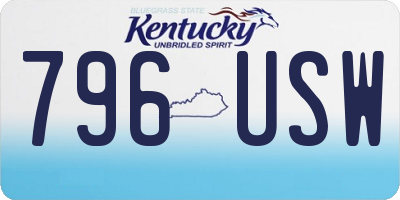 KY license plate 796USW