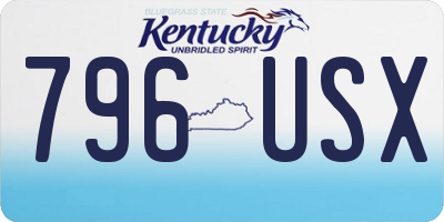 KY license plate 796USX