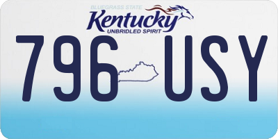 KY license plate 796USY