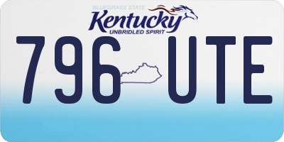 KY license plate 796UTE