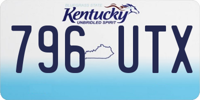 KY license plate 796UTX