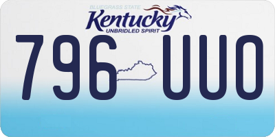 KY license plate 796UUO