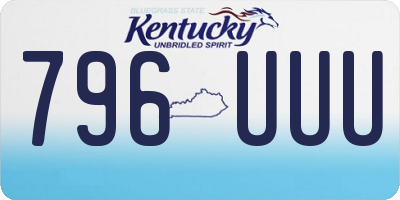 KY license plate 796UUU