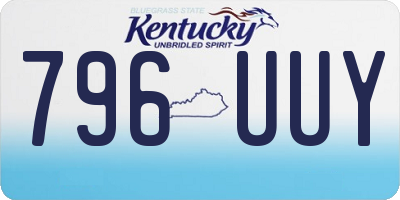 KY license plate 796UUY