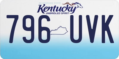 KY license plate 796UVK