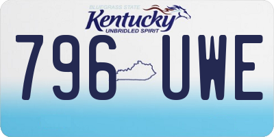 KY license plate 796UWE