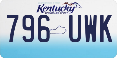 KY license plate 796UWK