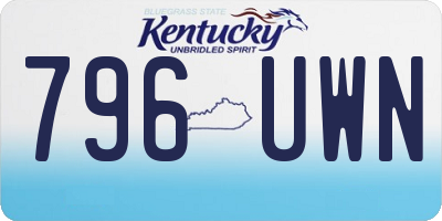 KY license plate 796UWN