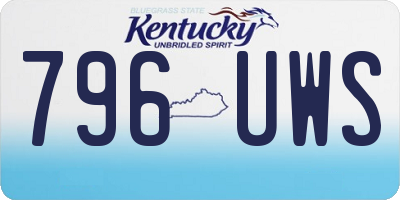 KY license plate 796UWS