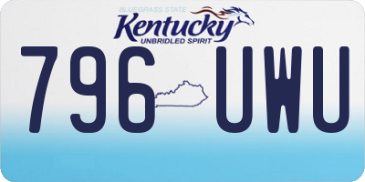 KY license plate 796UWU