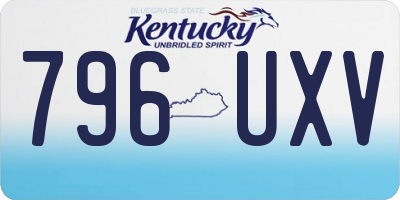 KY license plate 796UXV