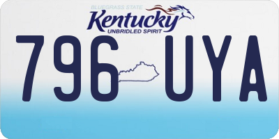 KY license plate 796UYA