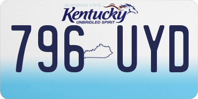KY license plate 796UYD