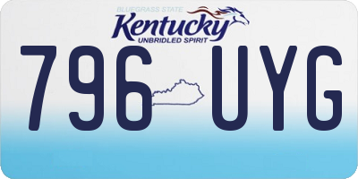 KY license plate 796UYG