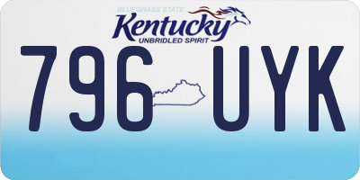 KY license plate 796UYK