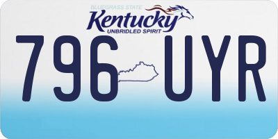 KY license plate 796UYR