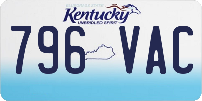 KY license plate 796VAC