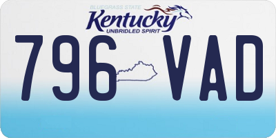 KY license plate 796VAD