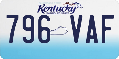 KY license plate 796VAF