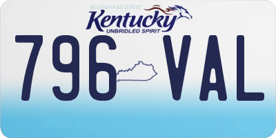 KY license plate 796VAL