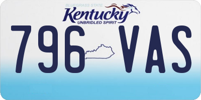 KY license plate 796VAS