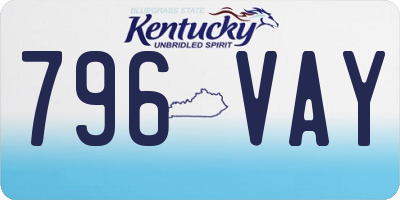 KY license plate 796VAY