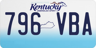 KY license plate 796VBA