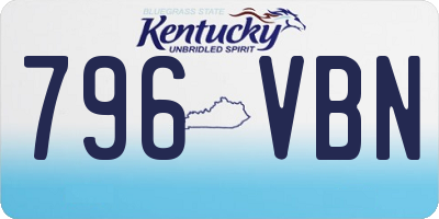 KY license plate 796VBN