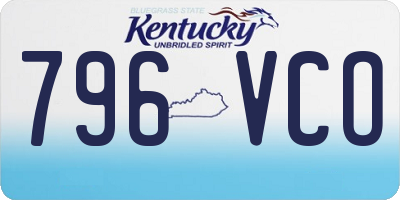 KY license plate 796VCO