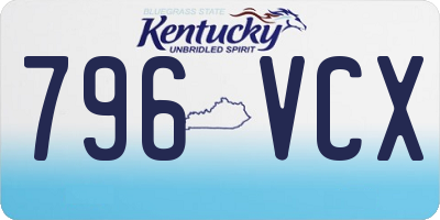 KY license plate 796VCX