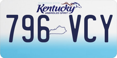KY license plate 796VCY