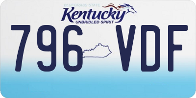 KY license plate 796VDF