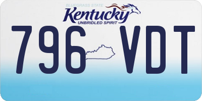 KY license plate 796VDT