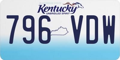 KY license plate 796VDW